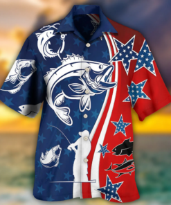 Fishing Independence Day Star America Hawaiian Shirt Hoodifize